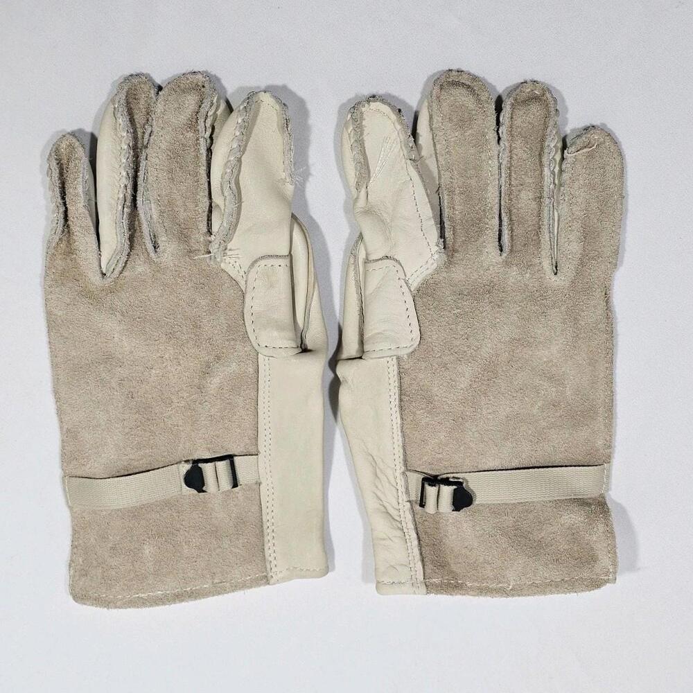 Vintage USGI US Military Cattlehide Leather Heavy Duty Work Gloves Size 4